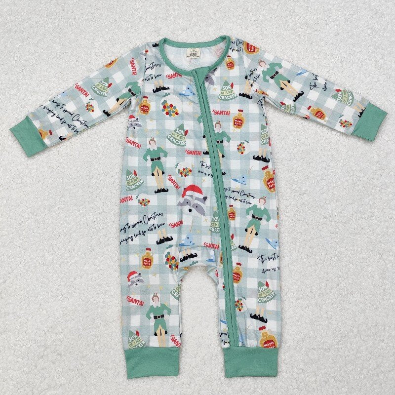 Matching Baby girls Christmas romper & pajamas clothing bamboo