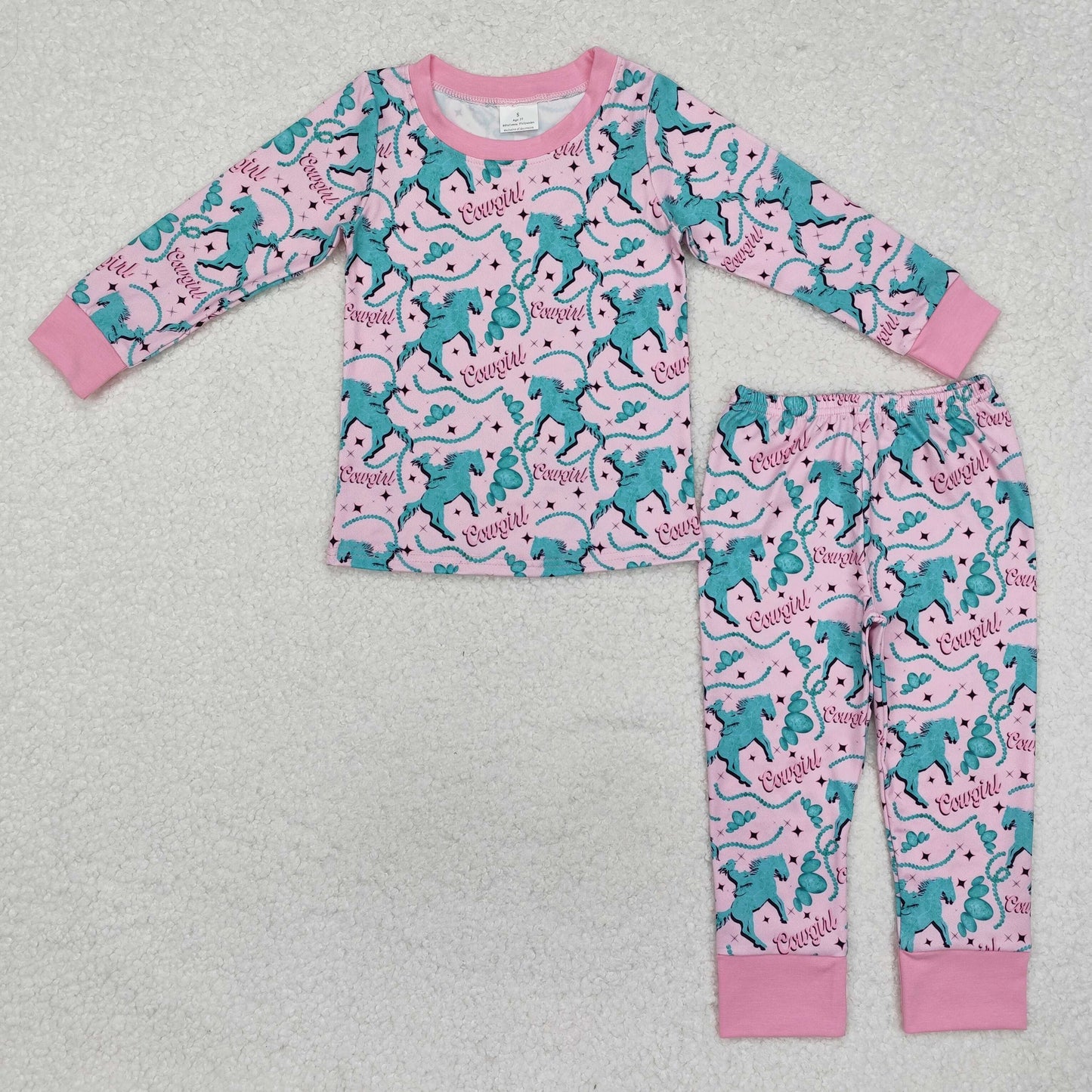 GLP1911 girl cowgirl horse pink pajamas
