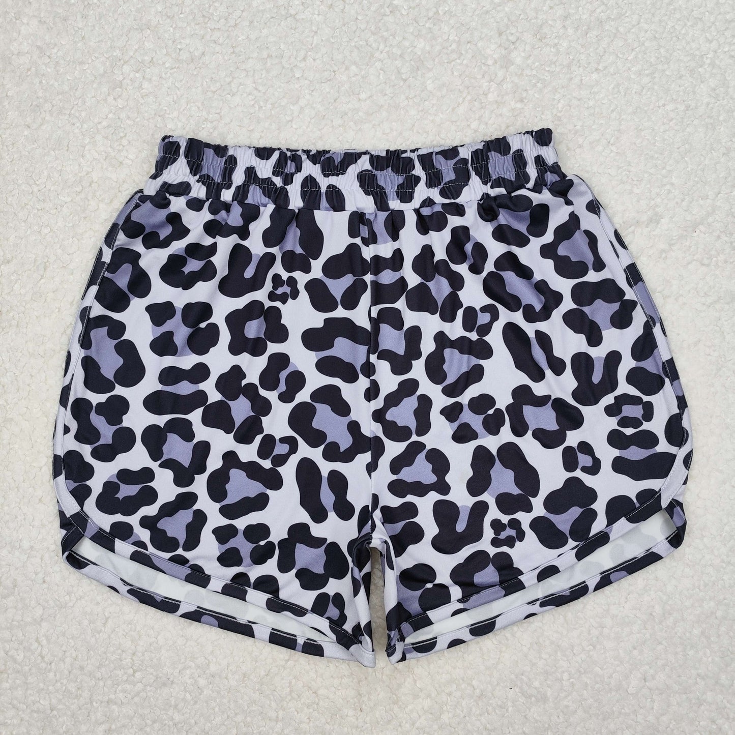 SS0385 Adult woman black leopard Shorts