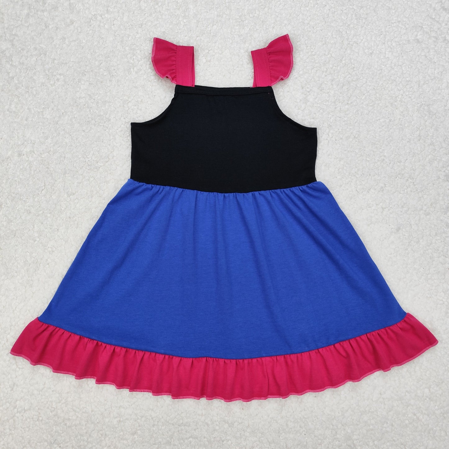 GSD1880 baby Girls purple flying black blue sleeve Dress