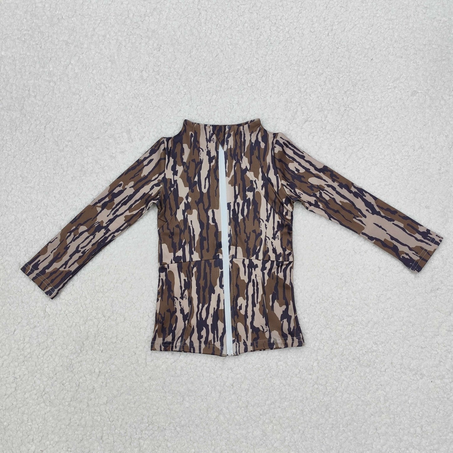 GT0850 Girls Camouflage long sleeve zipper shirt top