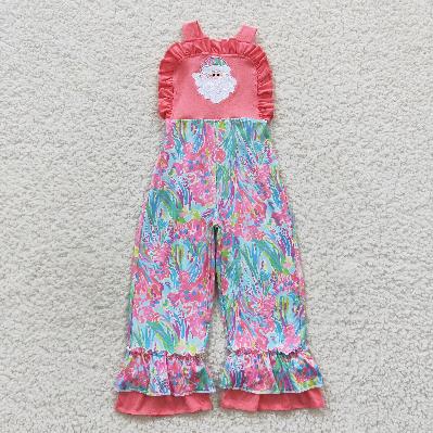 Matching Girls Christmas flower outfits embroidery