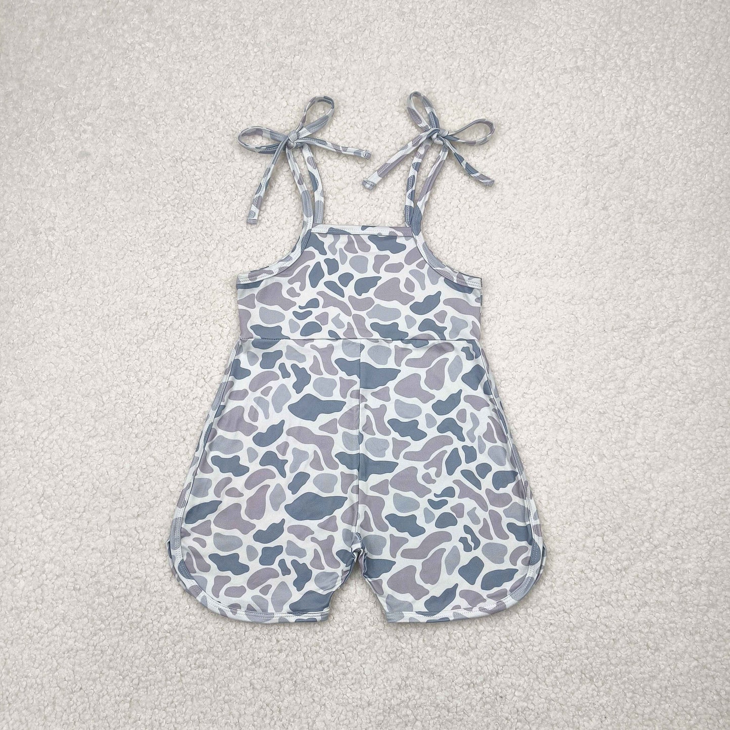 SR2827 baby girls gray camo Jumpsuit