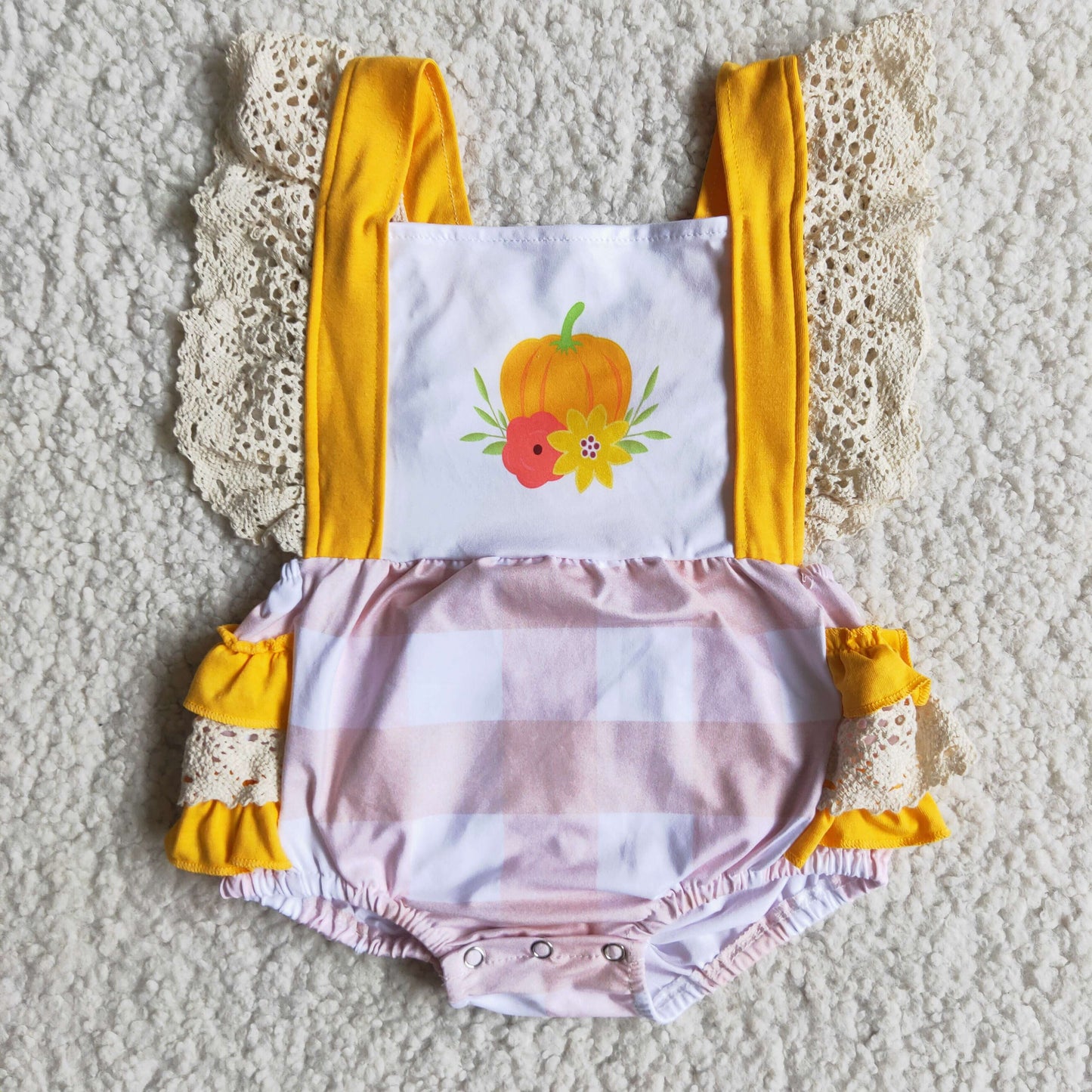 2.99 A0-13 Baby Girls Pumpkin Rompers