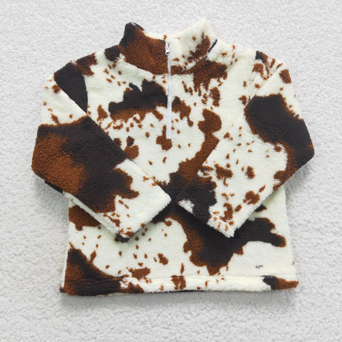 BT0355 Girls Cow Fur Jacket Coat With Zip