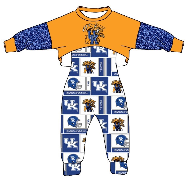 MOQ 3 Custom design Girls UK Kentucky Outfits 2pcs