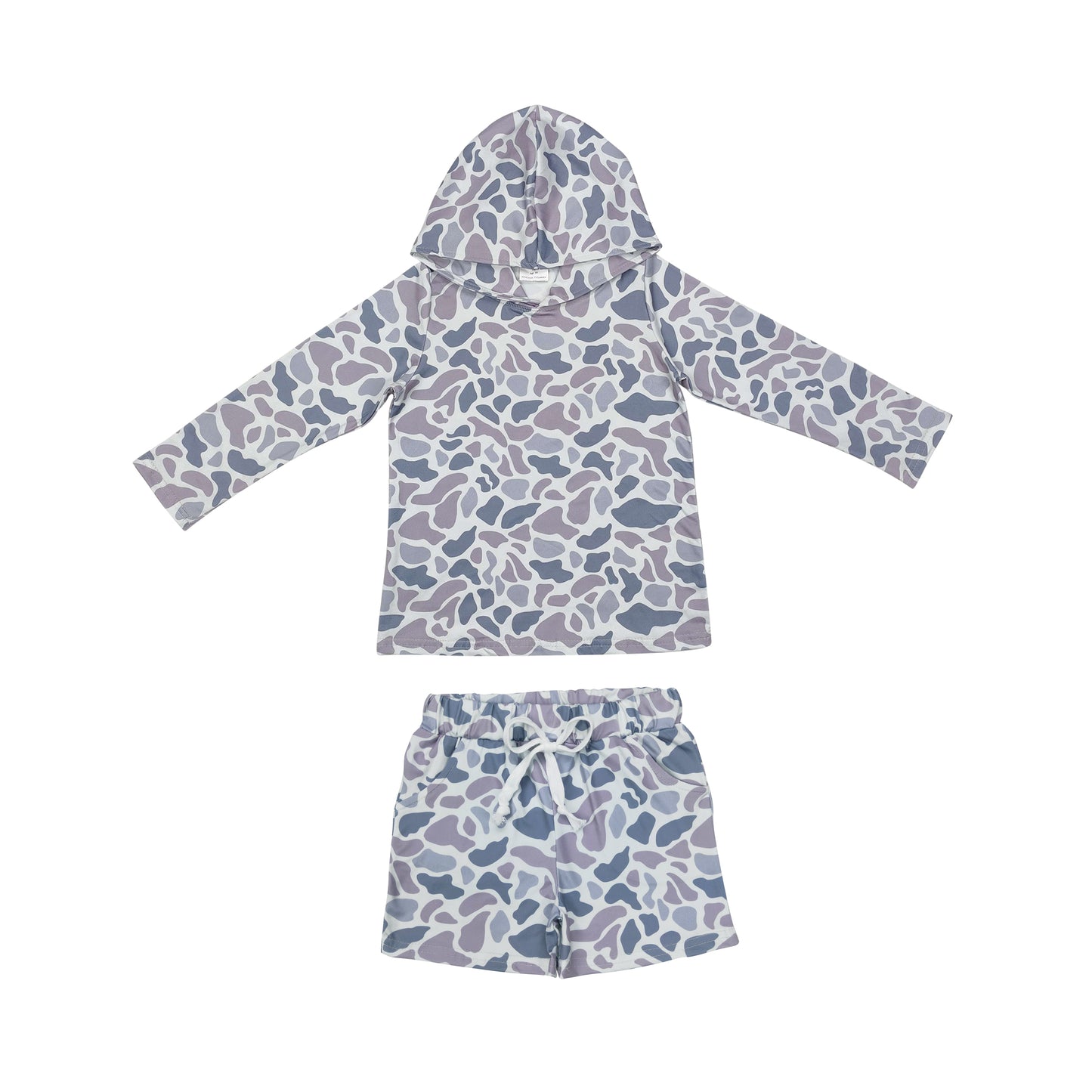 BLS0005 Boys grey camo long Sleeves shorts Outfits