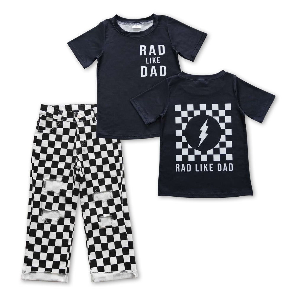 BSPO0178 Boys Rad Outfits Short Sleeves Black Jeans