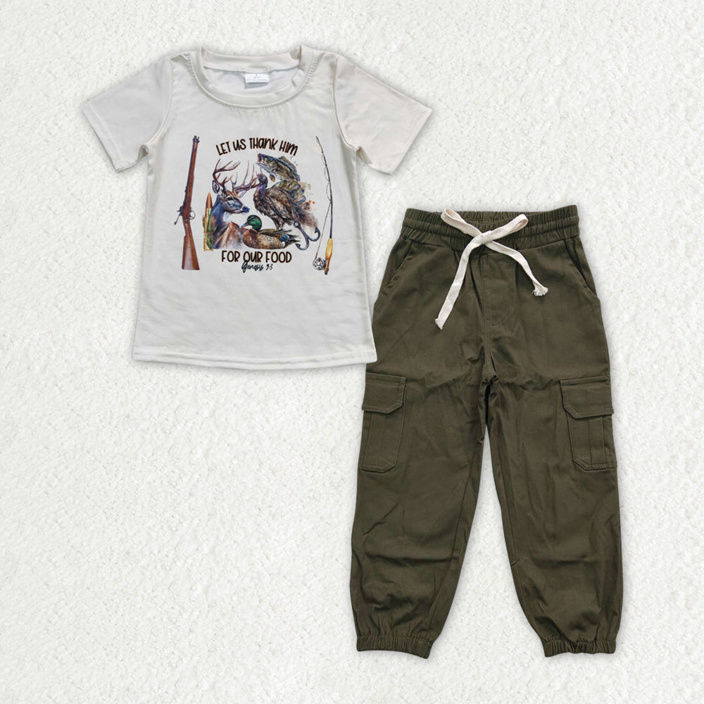 BSPO0485 Boys hunting Cargo pants outfits set