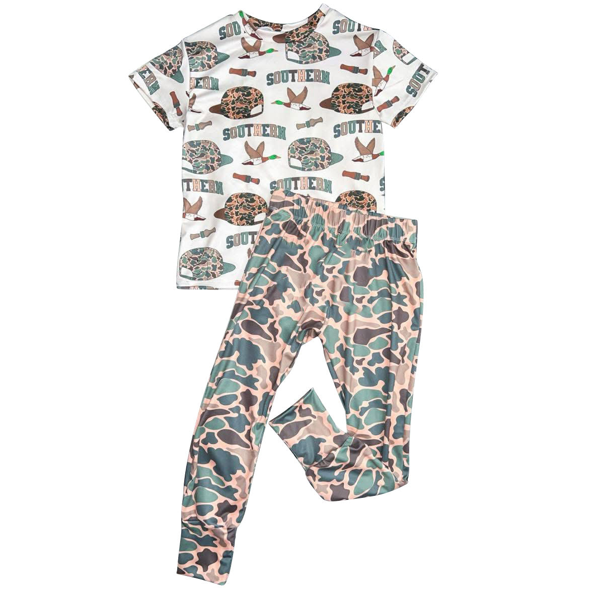 10.13 Pre-order BSPO0611 toddler boys SOUTHERN duck camo short sleeves outfits