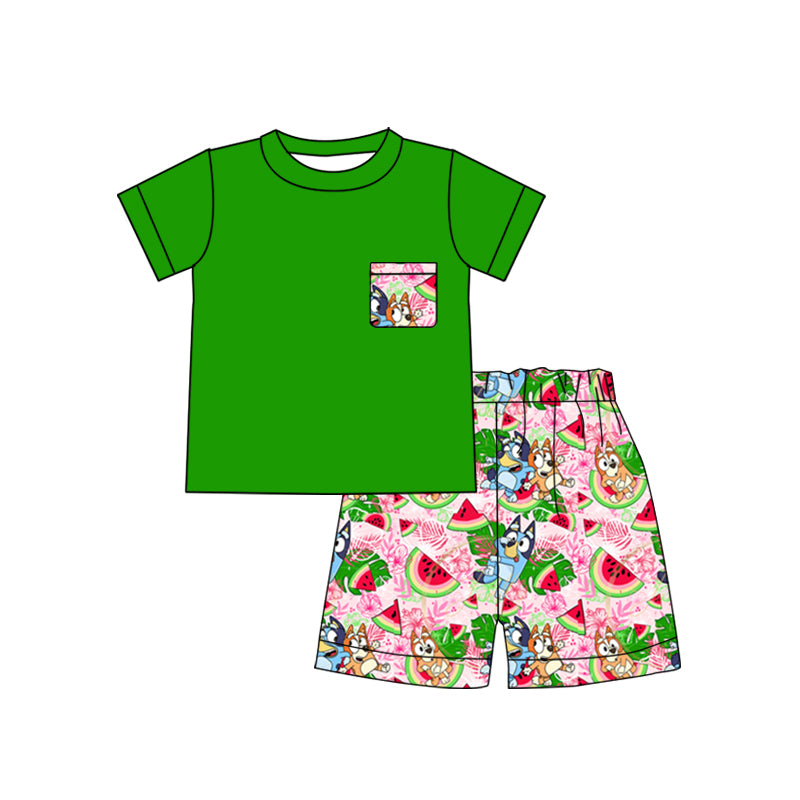 Preorder Boys Watermelon Outfits ZHOHAO03
