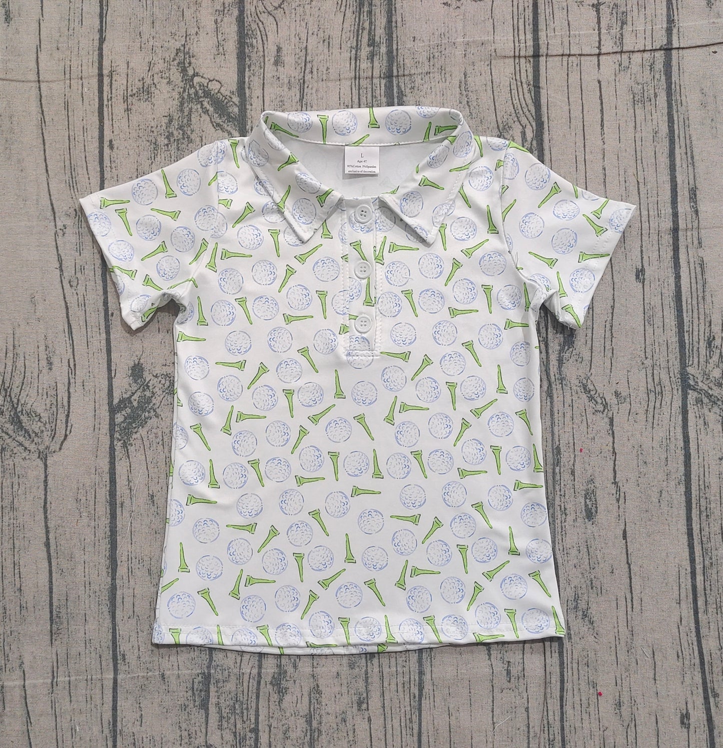 Pre-order BT1582 baby boys golf short sleeve button shirt top