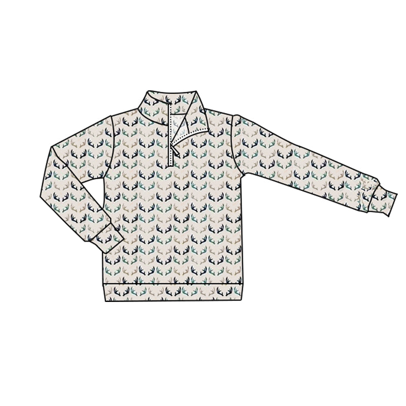 12.2 Pre-order BT1634 Adult men deer zipper pullover