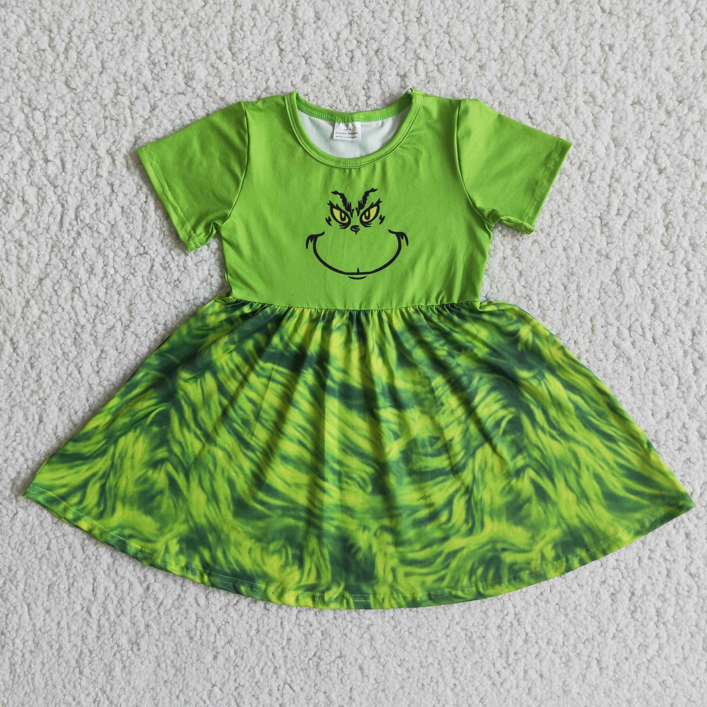 5.5 E3-3 Girls short sleeve green girls dress