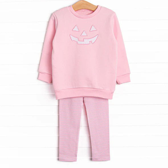 Pre-order GLP1403 Girls Halloween pink pajamas embroidery
