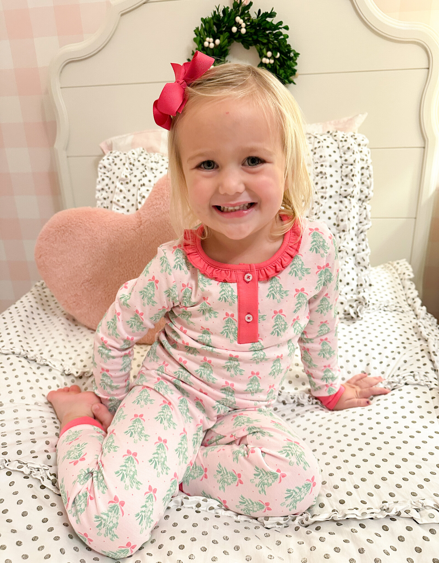 GLP1610 baby girls long sleeve Christmas tree pajamas