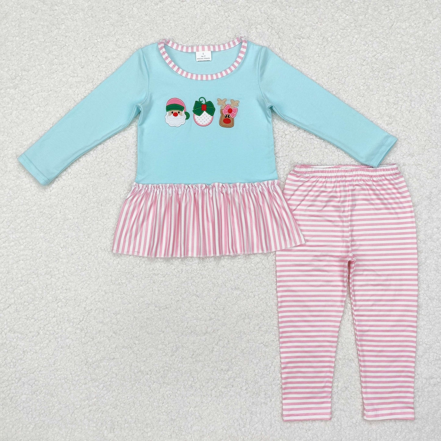 GLP1770 baby girls long sleeve Christmas outfits embroidery