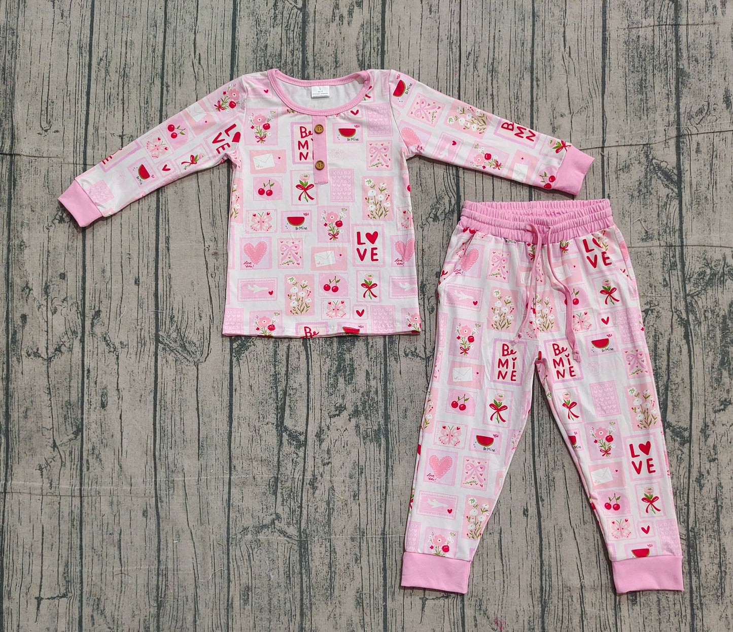 Pre-order GLP2946 baby girls LOVE pink pajamas