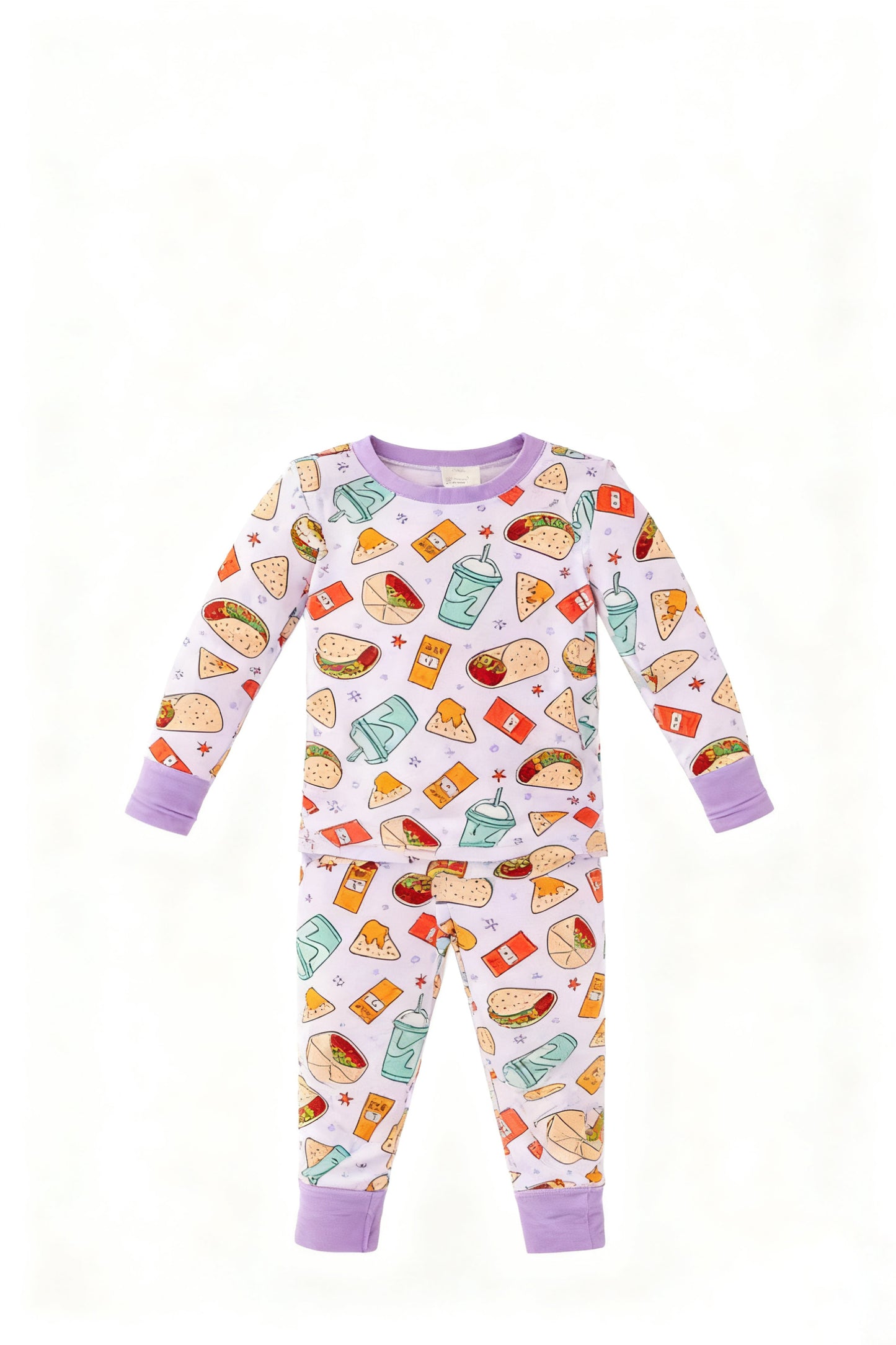 12.3 Pre-order GLP3258 baby girls food purple long sleeves pajamas