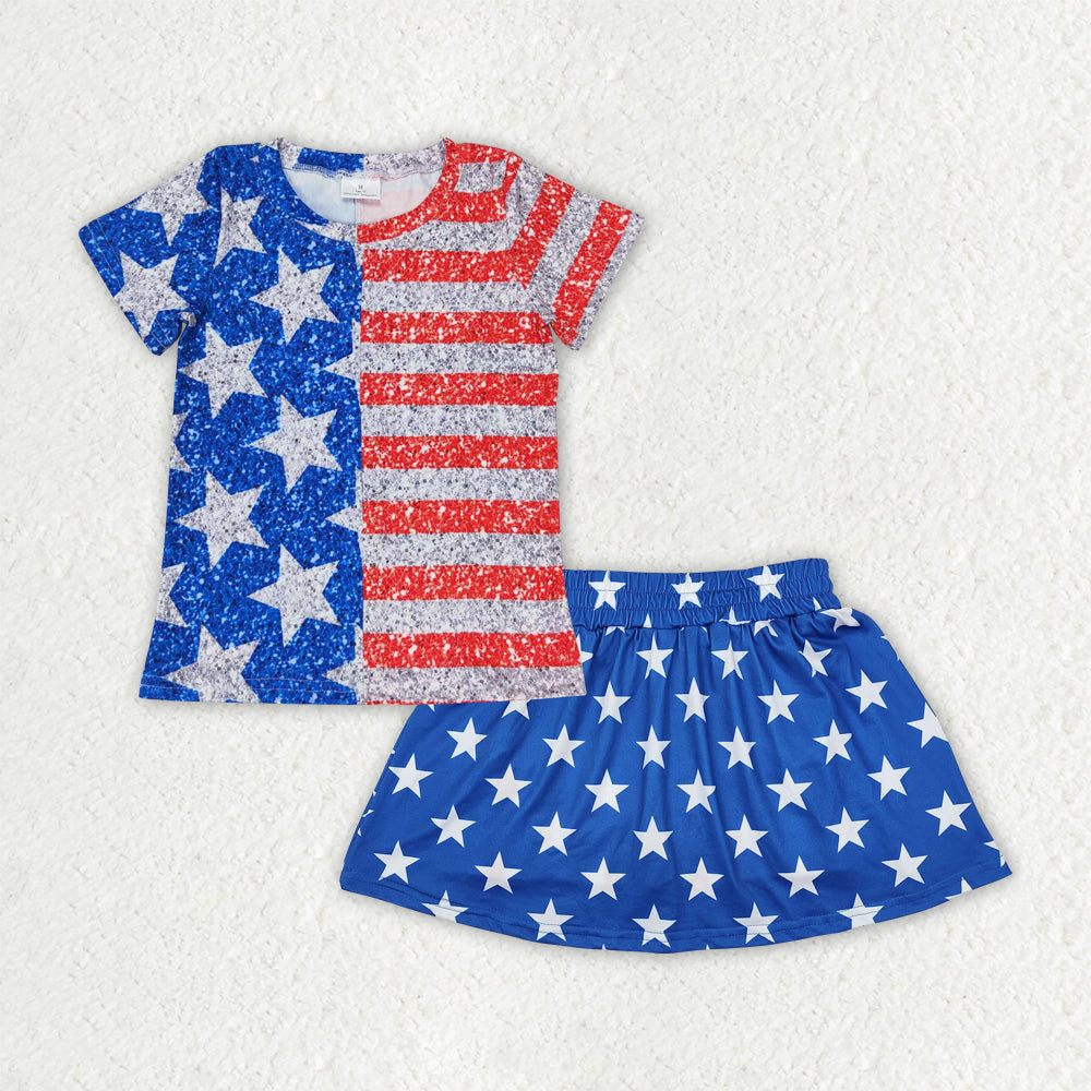 GSD2548 girls July Fourth star skirt outfits