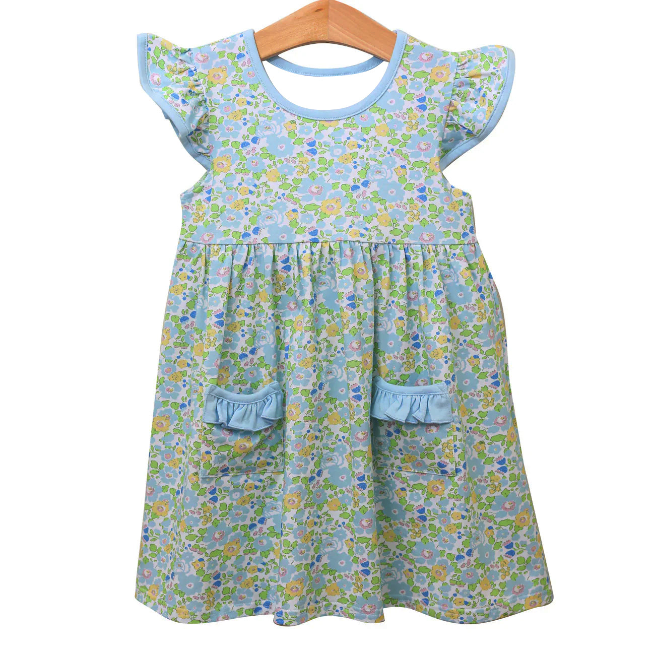 10.13 Pre-order GSD2910 Baby Girls flower pocket flying sleeve dress