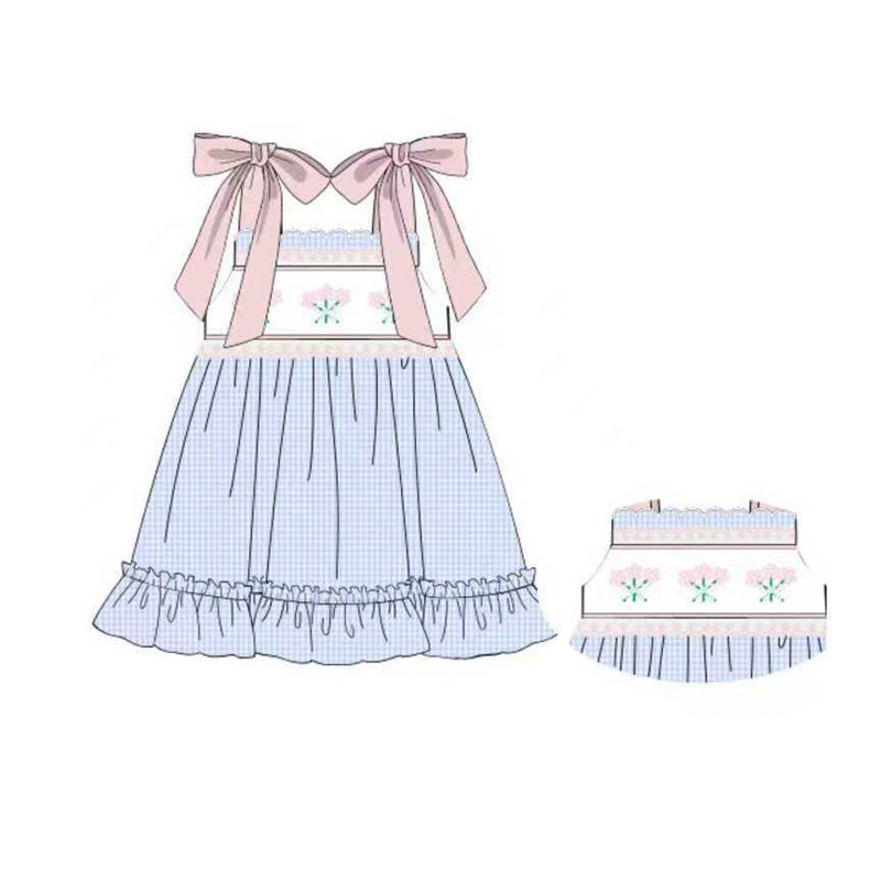 10.13 Pre-order GSD2916 Baby Girls bow flower dress