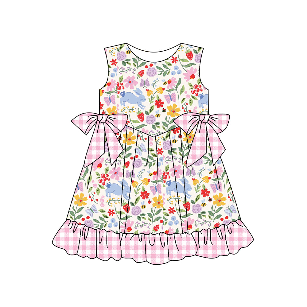 12.9 Pre-order GSD3405 Baby girls Easter flower bow sleeveless dress