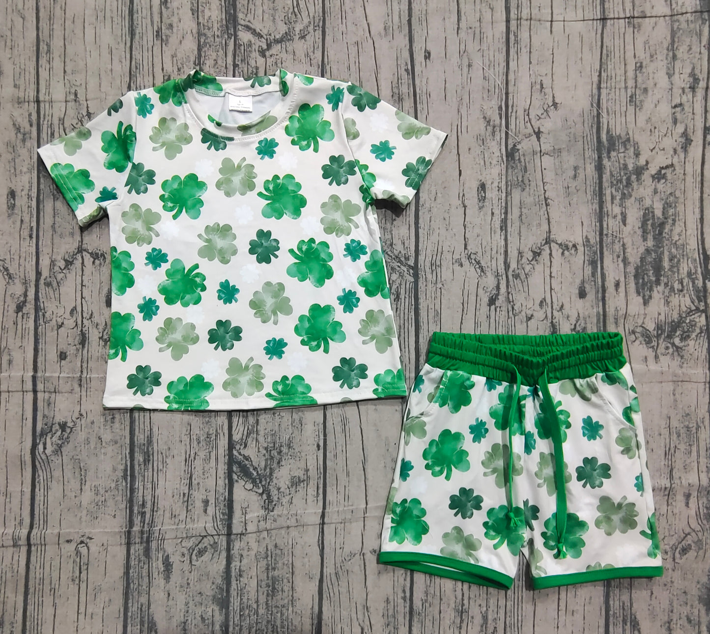 Pre-order GSSO2744 baby girls St Patrick's Day short sleeves short outfits