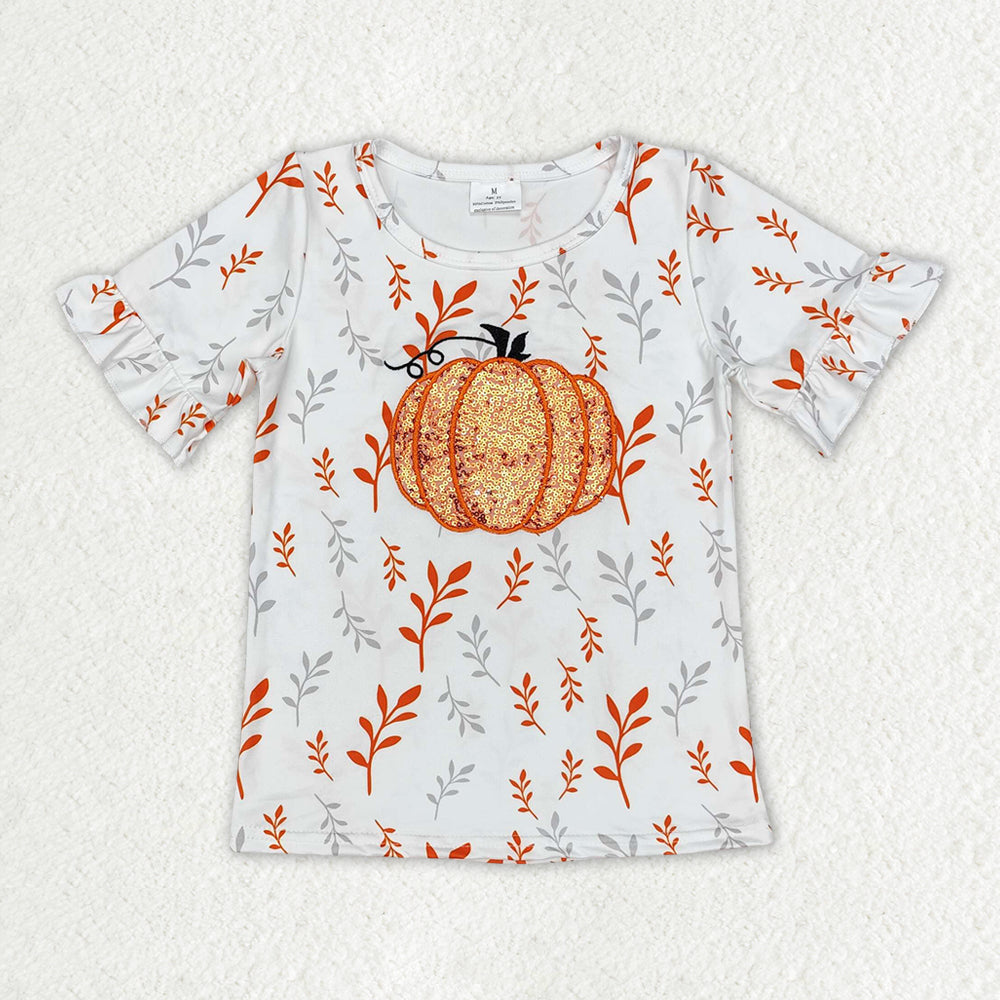 GT0824 baby short sleeves pumpkin top