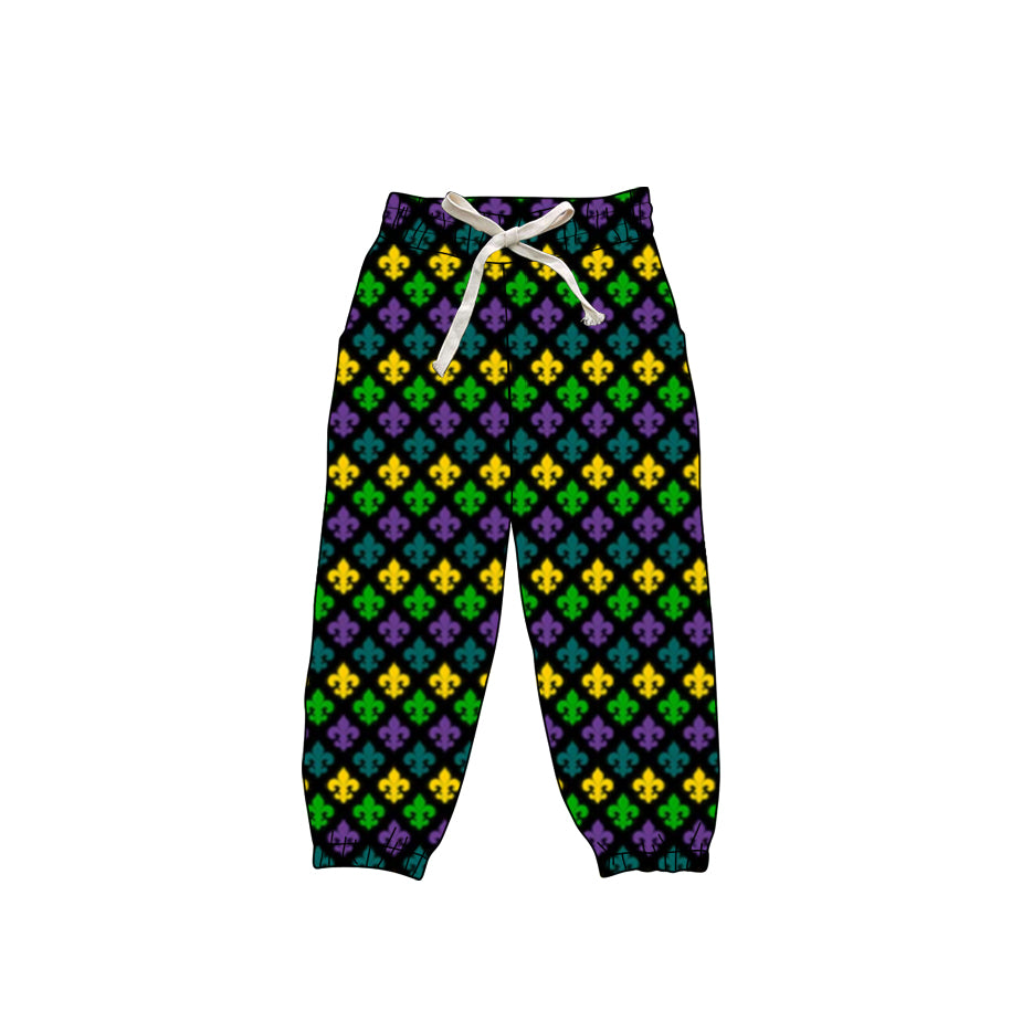 10.13 Pre-order P0906 baby girls Mardi Gras long Pants yoga