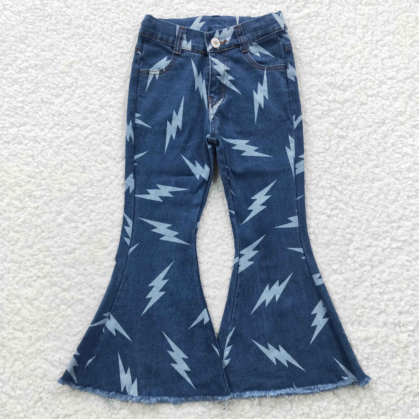 P0128 Girls Blue Bell Bottom Jeans