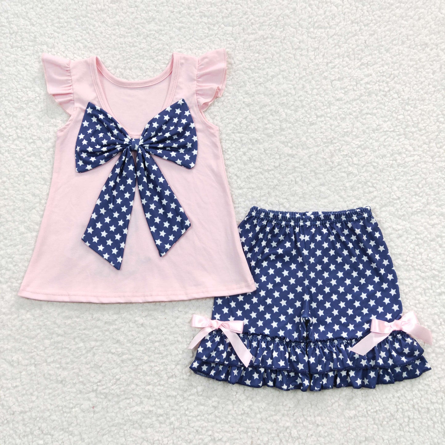 Girls July Fourth Embroidery Dog Outfits