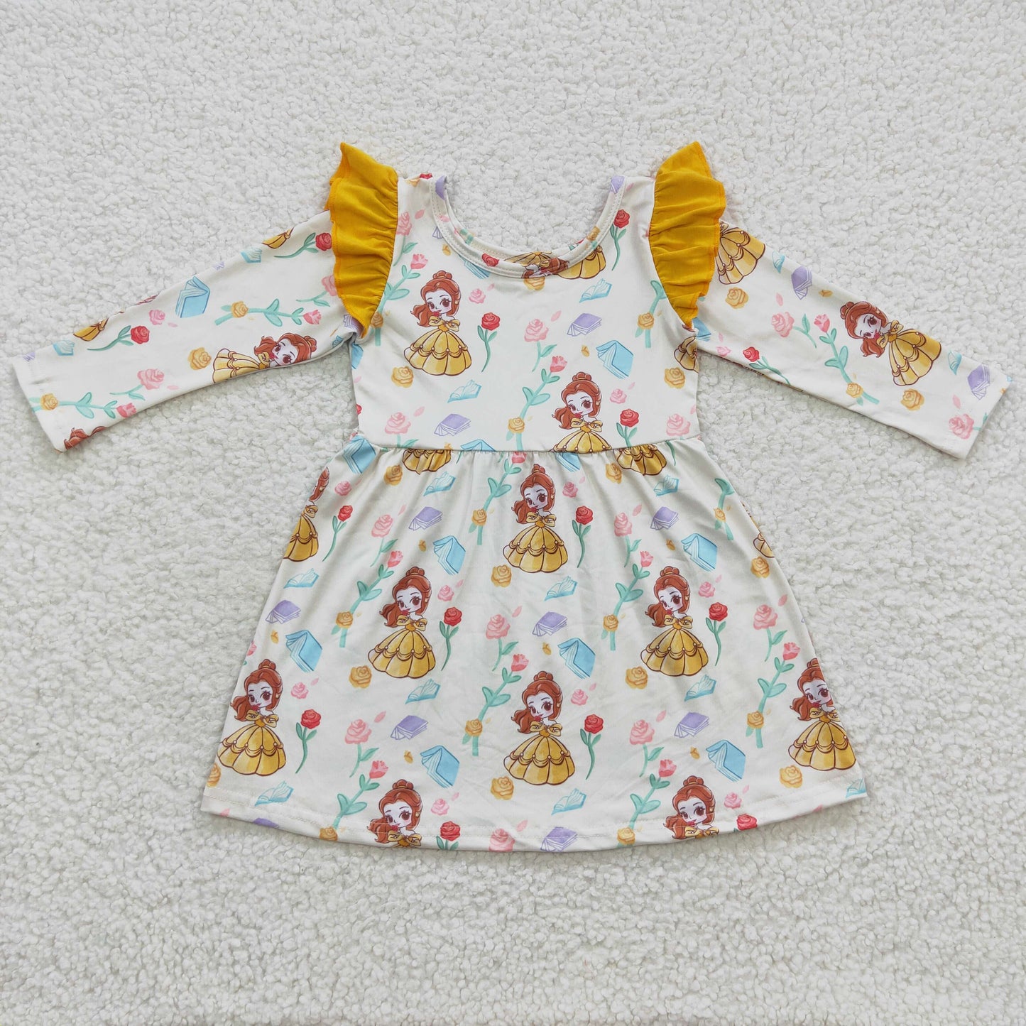 GLD0250 Girls Princess Yellow Dress