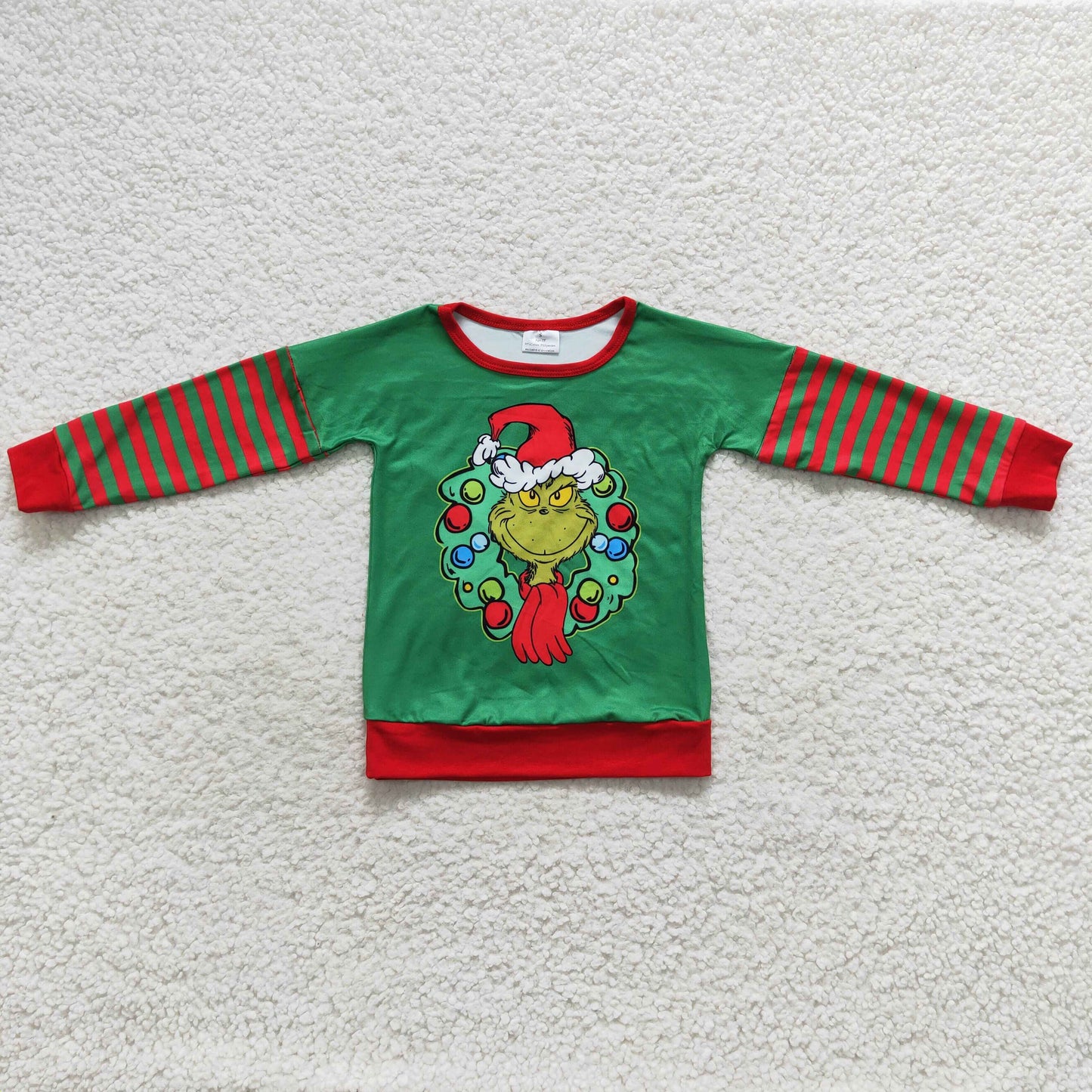 5.5 BT0245 Boys Christmas Green Top Long Sleeves