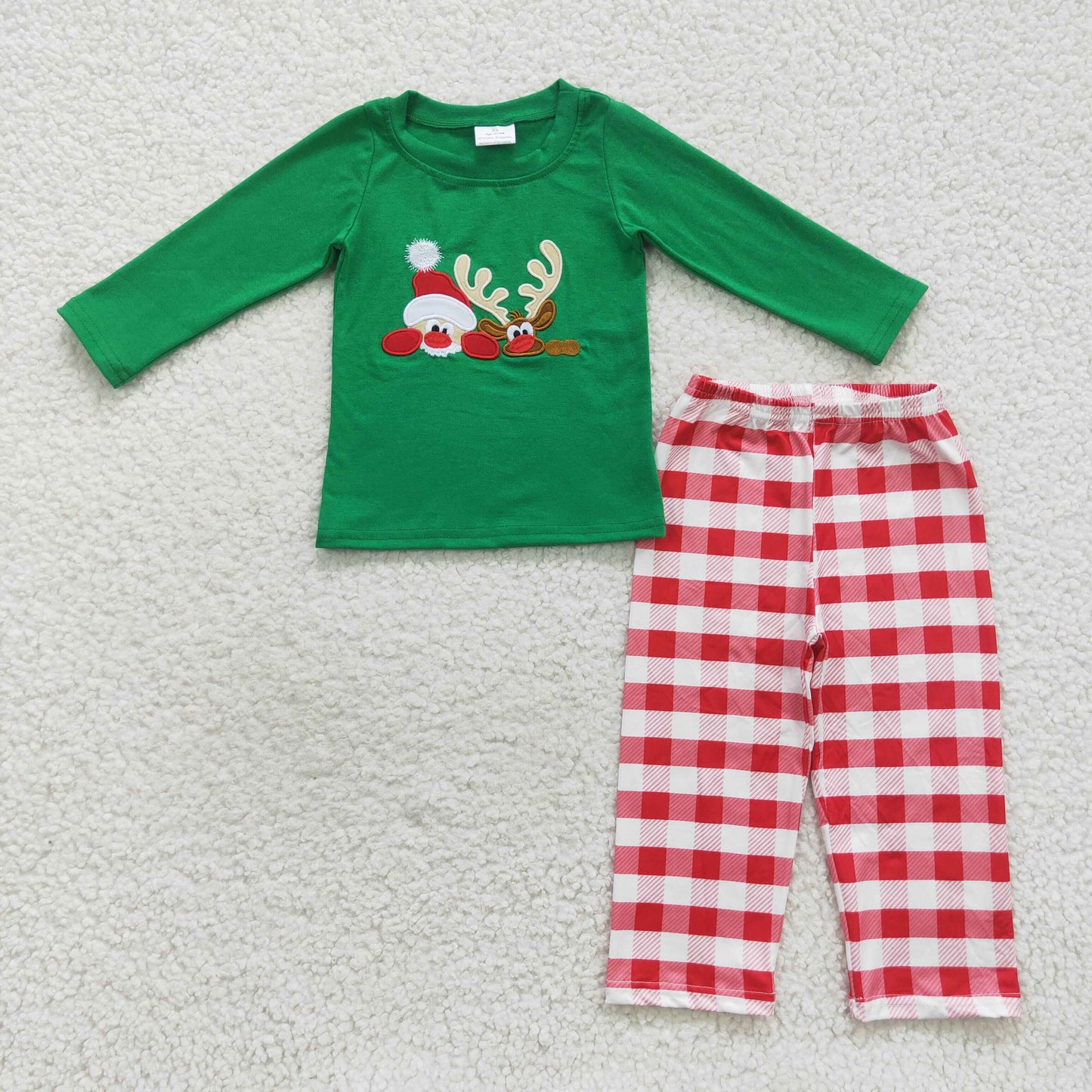 BLP0203 Boys Christmas Deer Outfits Embroidery