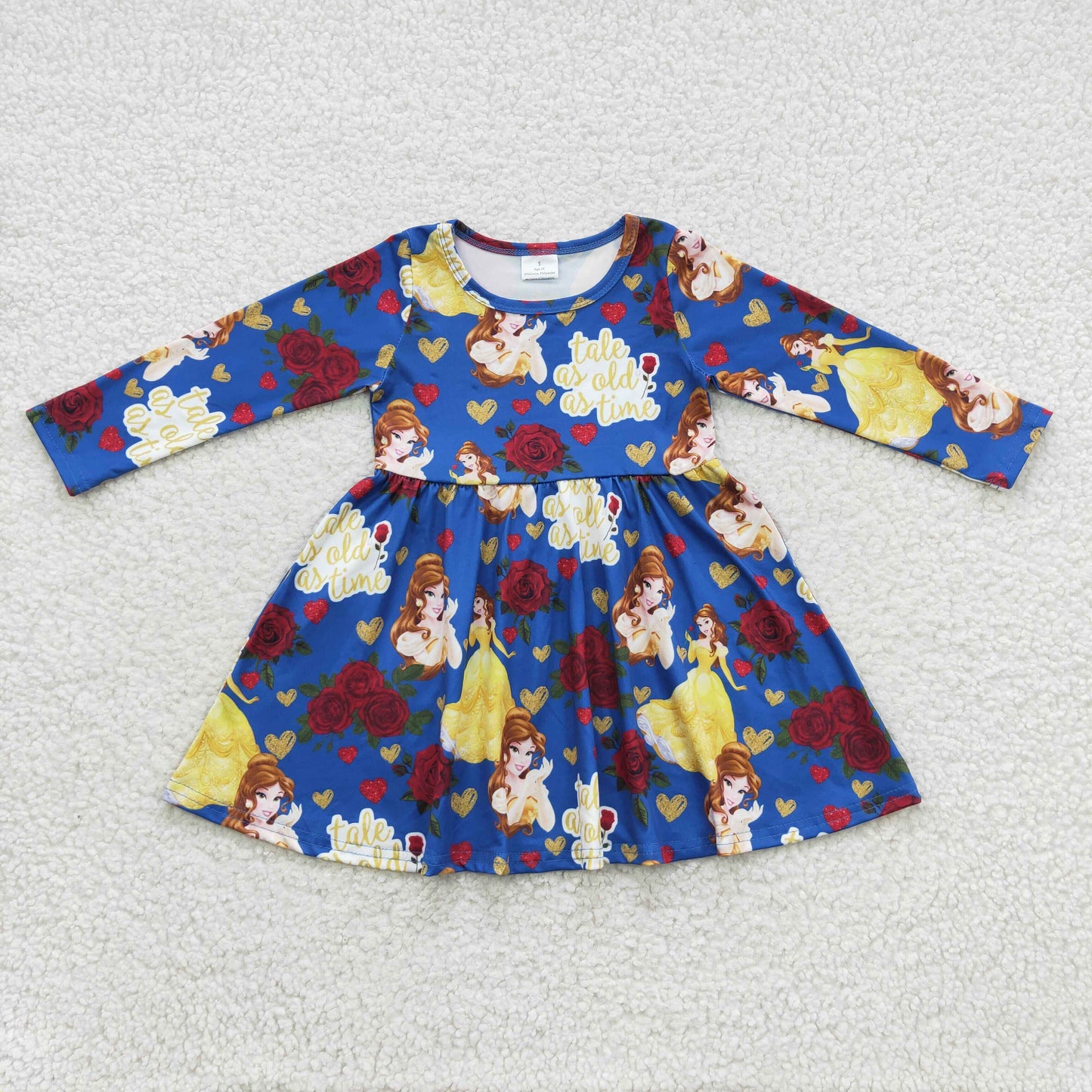 5.5 GLD0228 Girls Floral Princess Dress