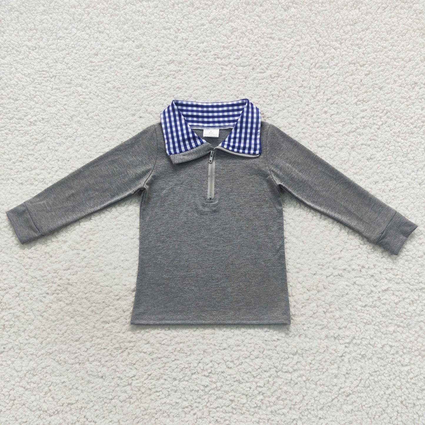 BT0285 Boys Gray Navy Pullover