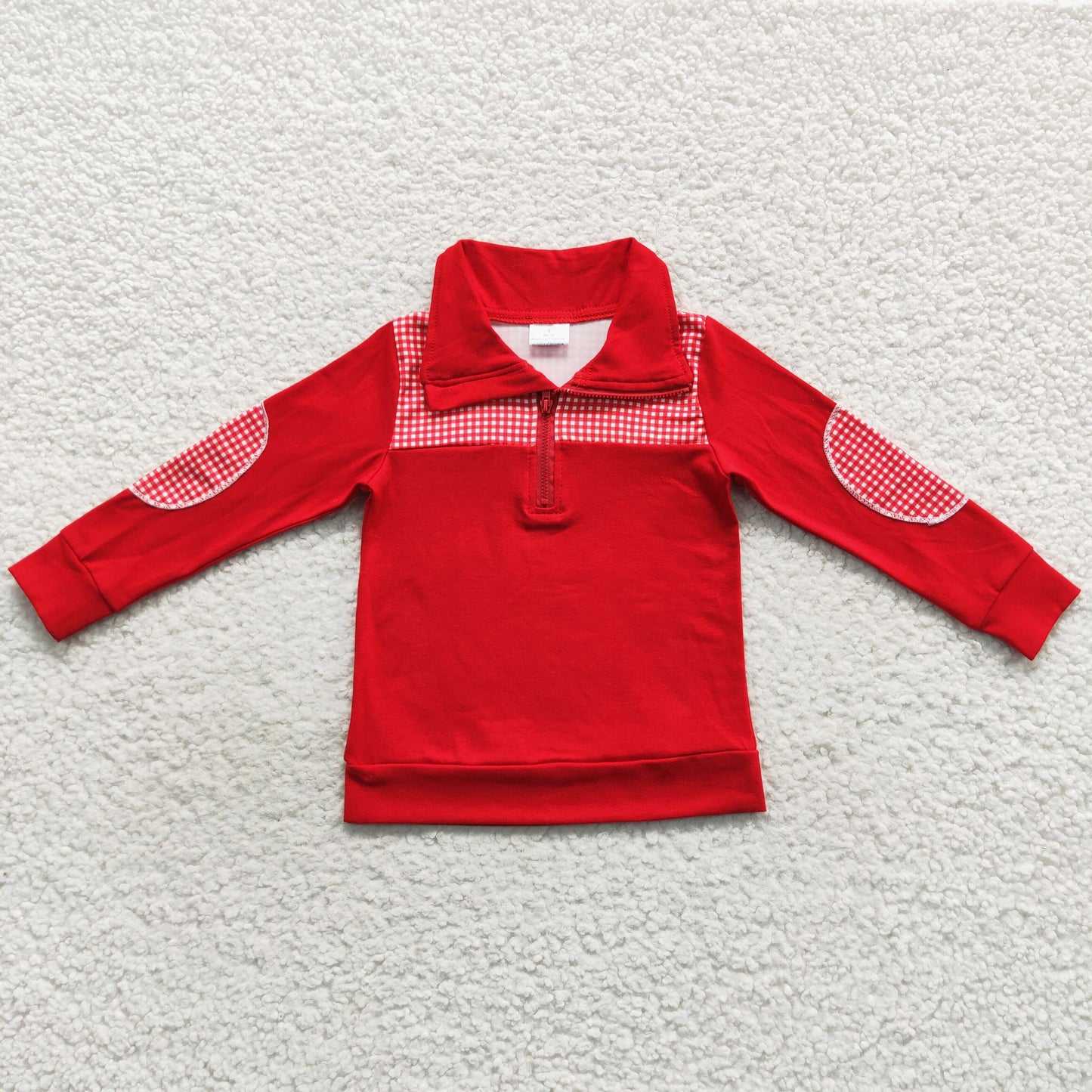 Girls Red Long Sleeves Zip Pullover