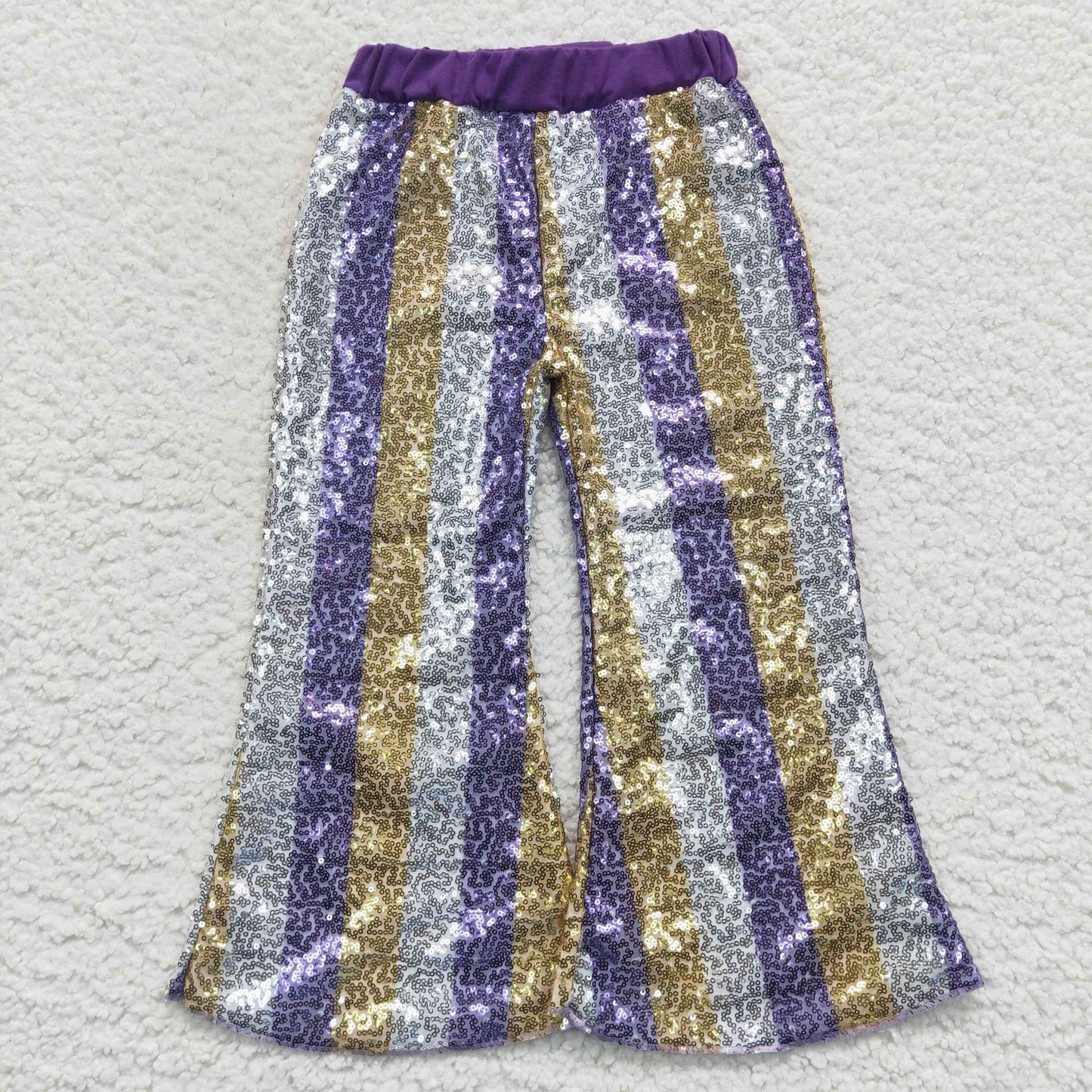 P0276 Girls Sequined Bell Bottom Pants