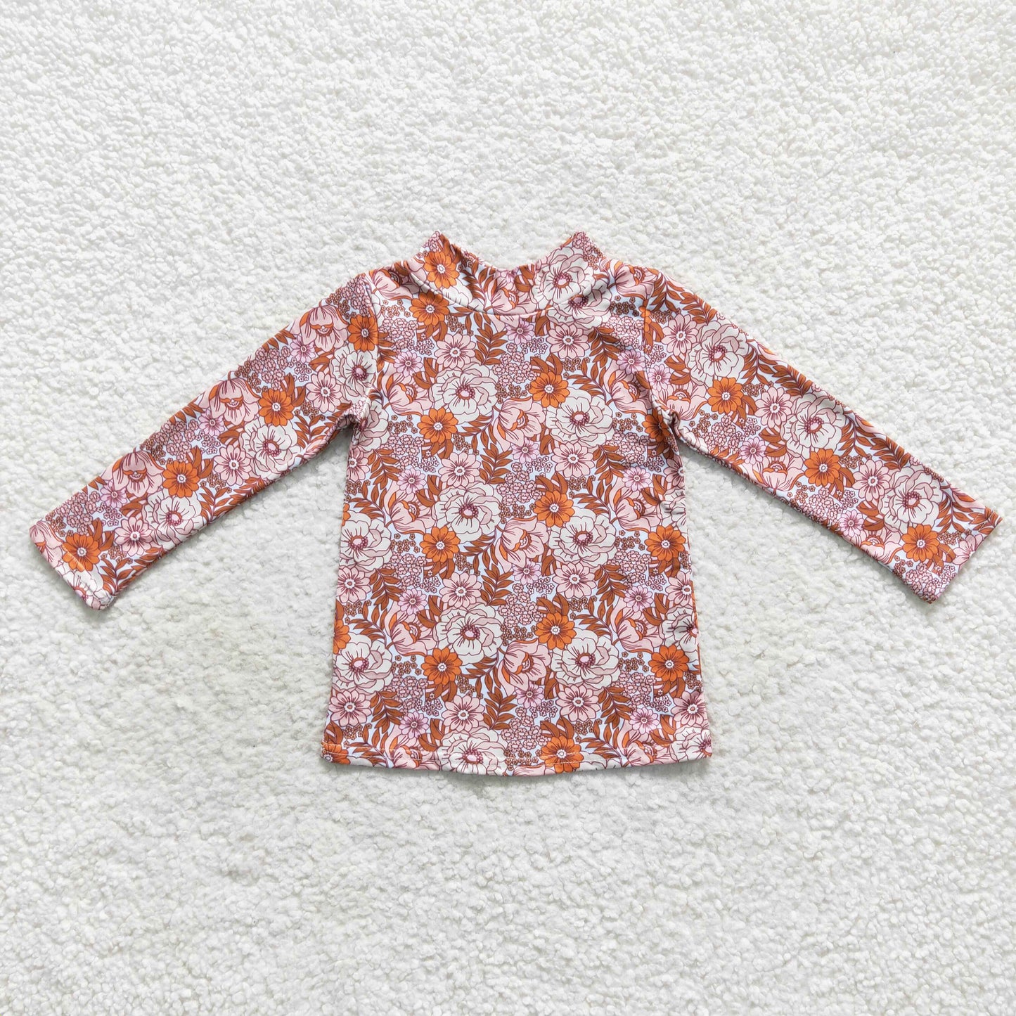 Girls Floral Shirt Top Long Sleeves