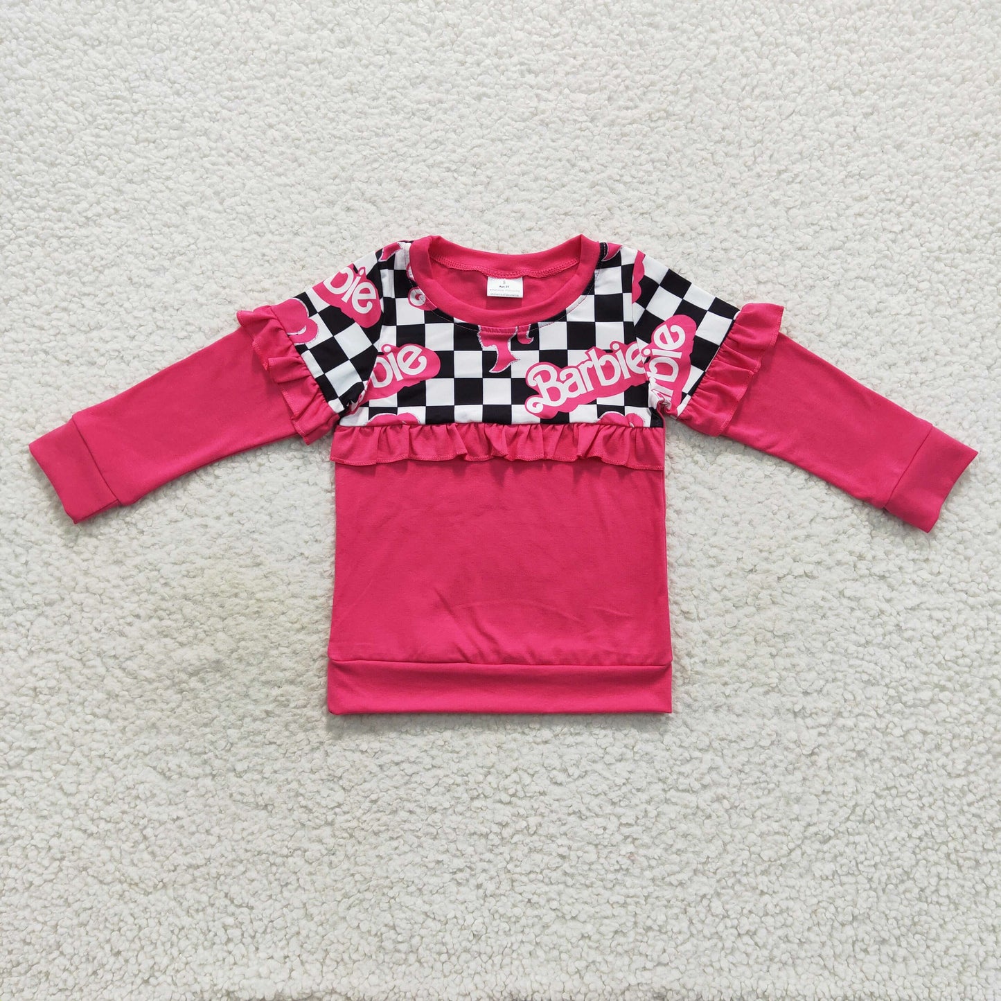 Girls Barbie Shirt Top Long Sleeves