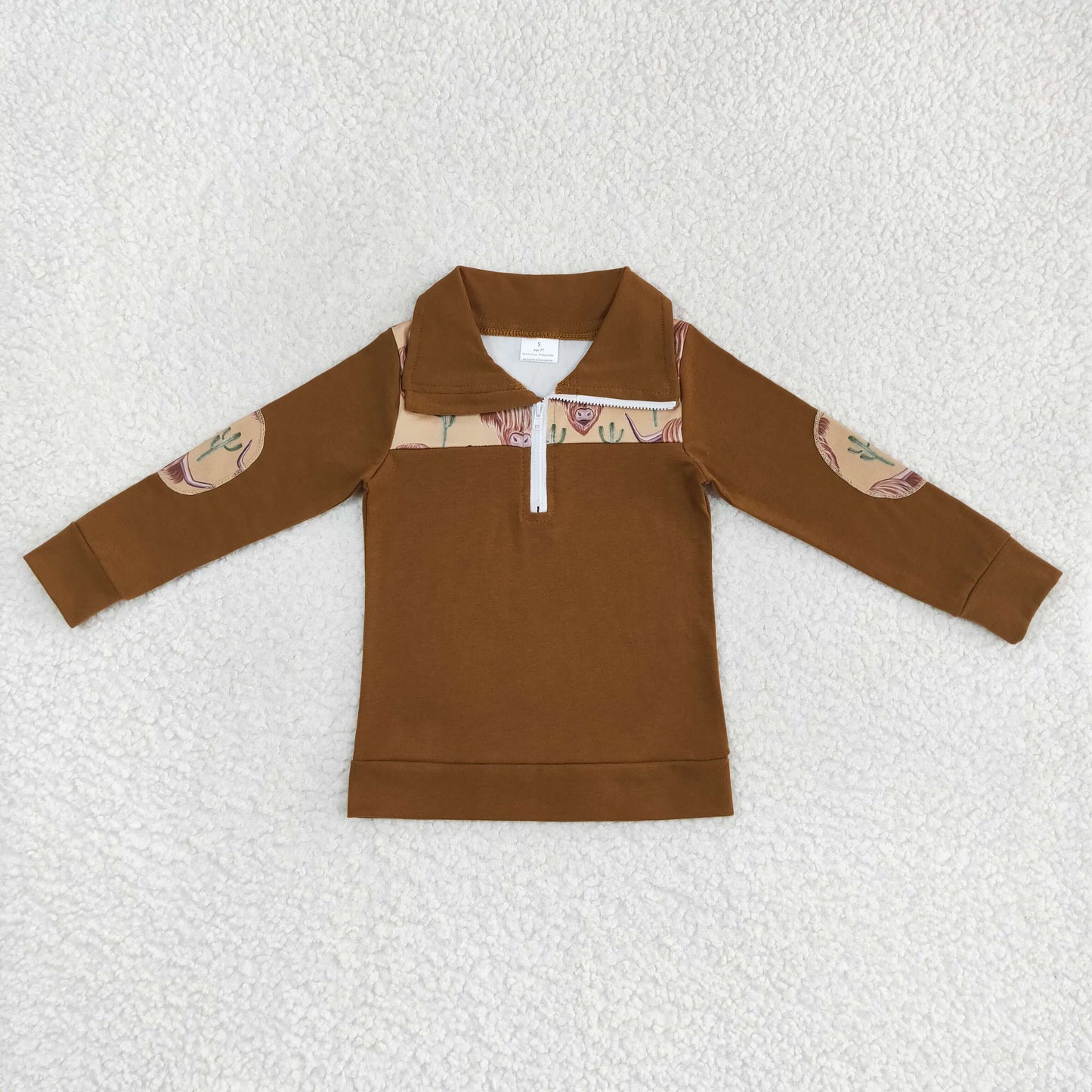 BT0298 Boys Brown Cow Pullover