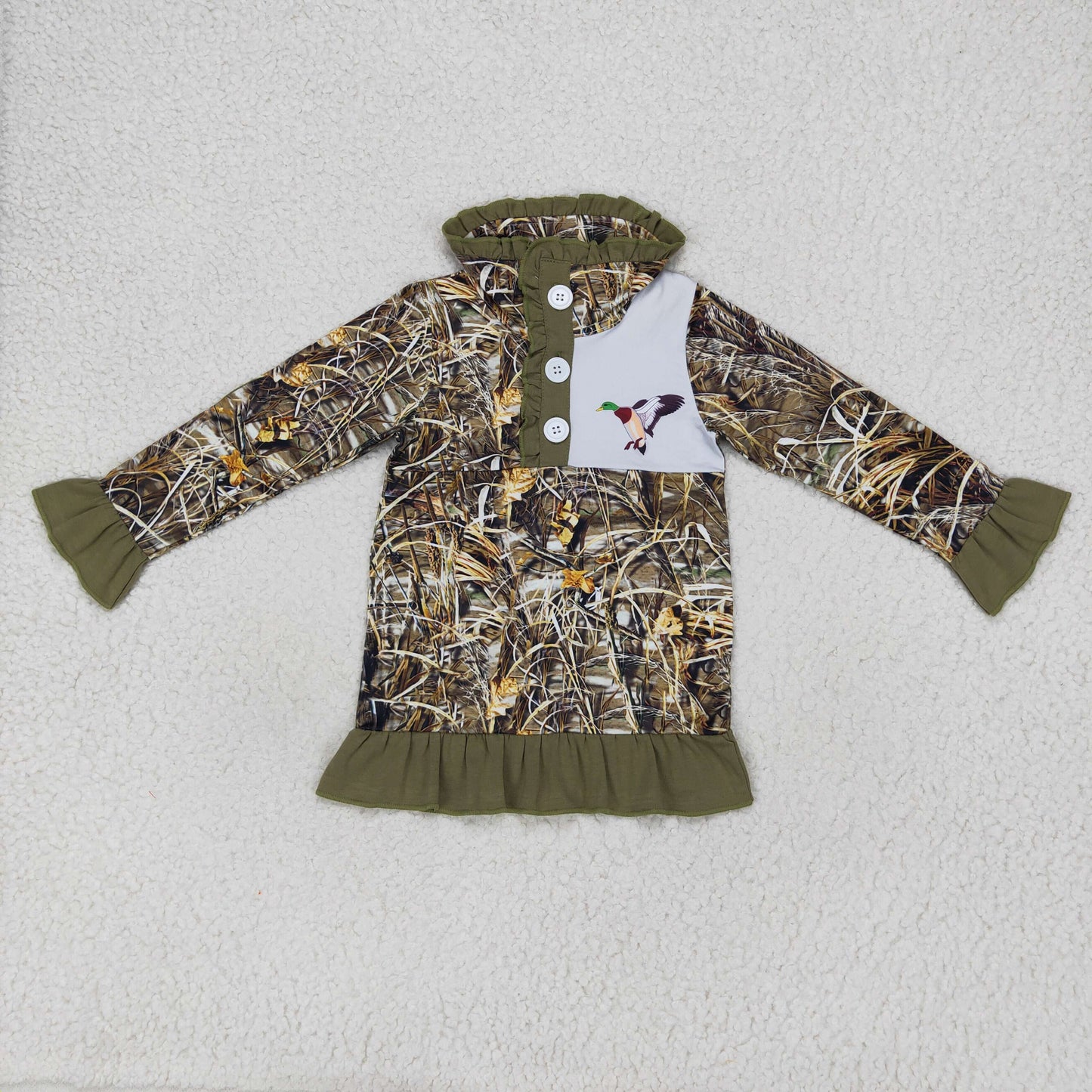 Girls Camo Duck Pullover