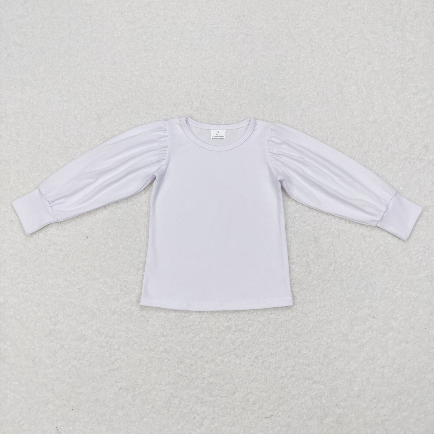 Girls White Cotton T-shirt Long Sleeves