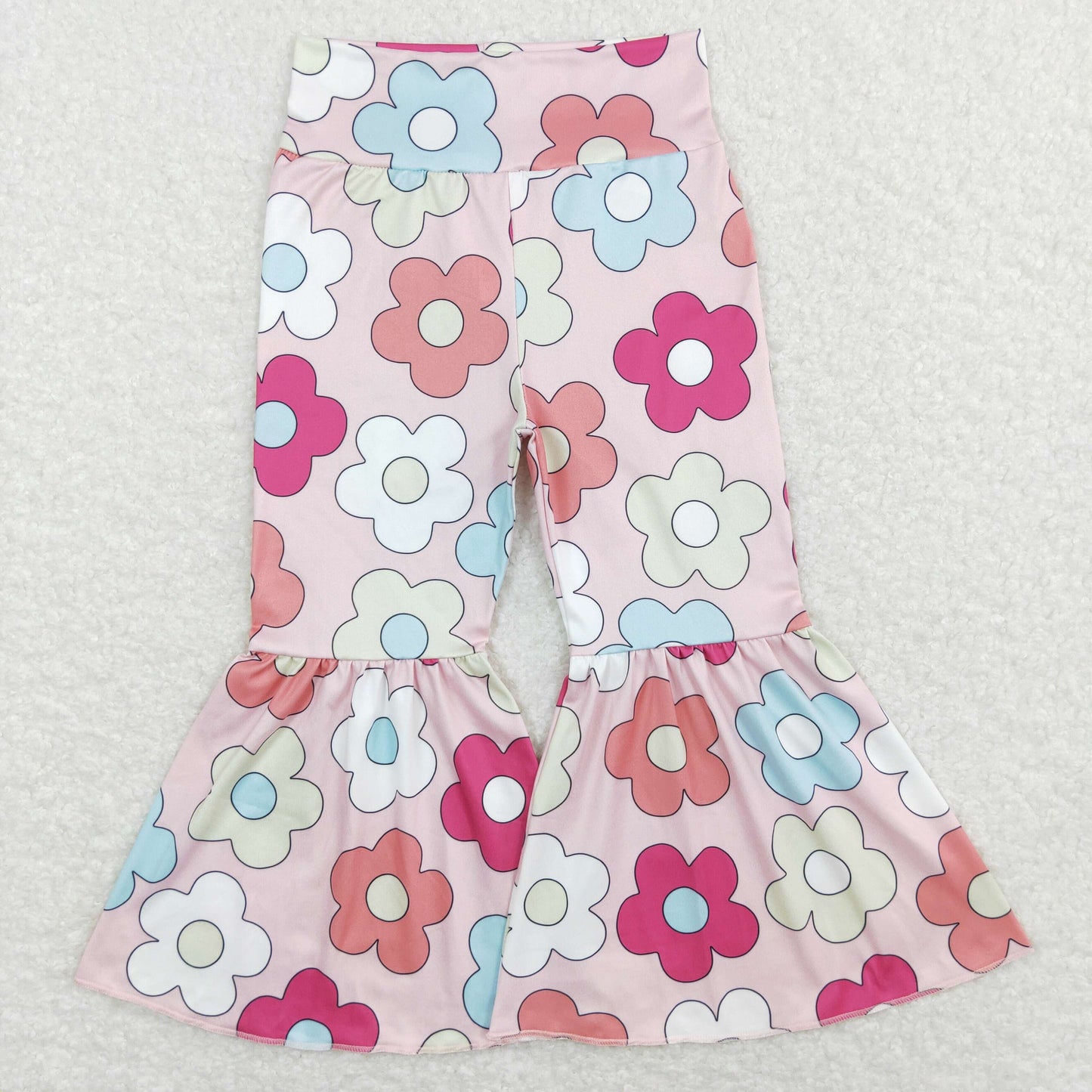 P0361 Girls Floral Bell Bottom Pants