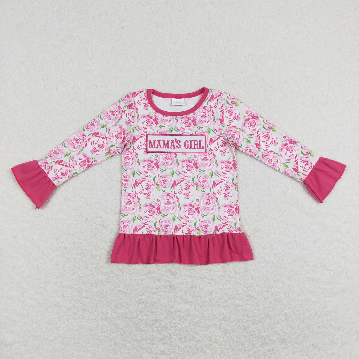 GT0403 Girls Mama's Girl Floral Top Shirt Embroidery