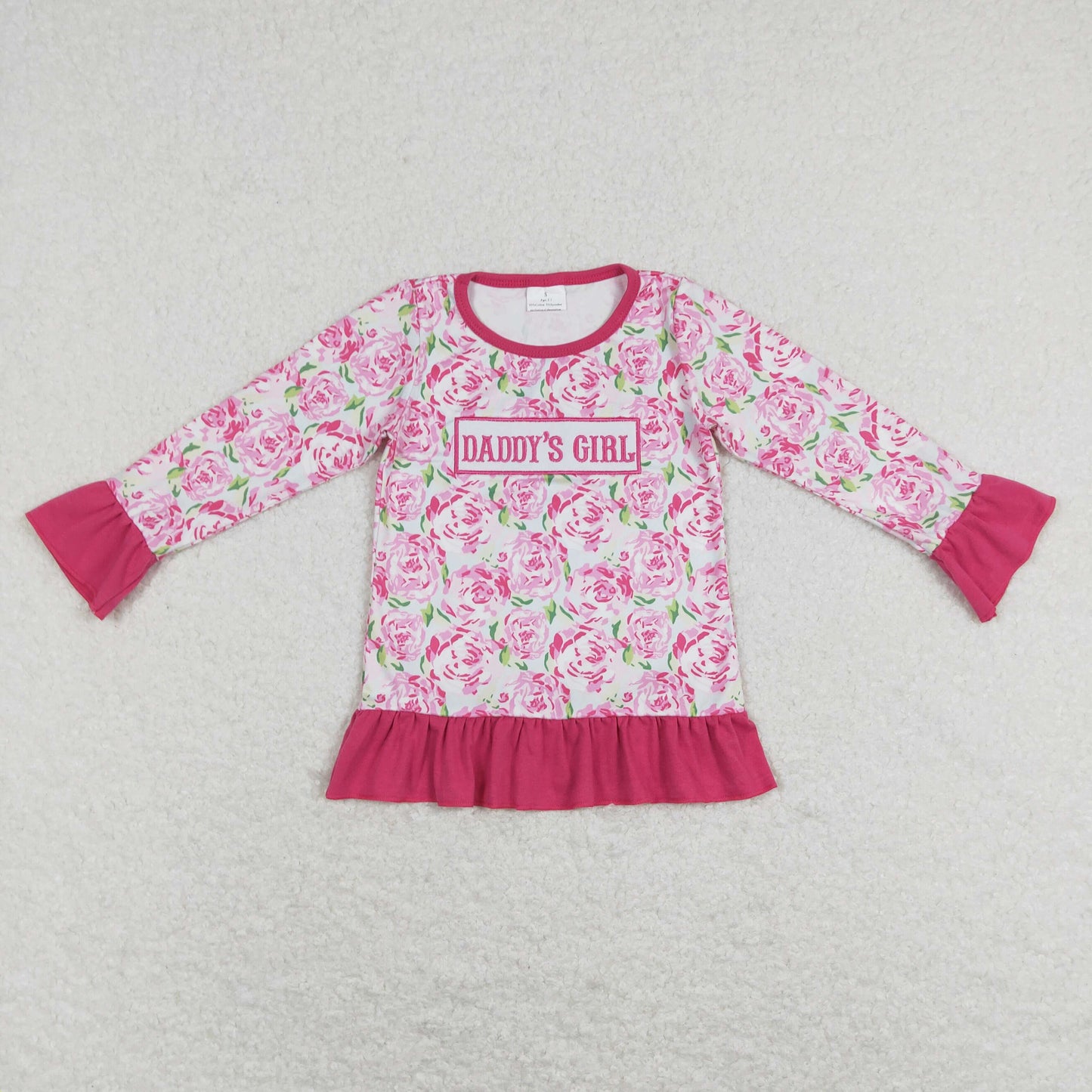 GT0402 Girls Daddy's Girl Floral Top Shirt Embroidery