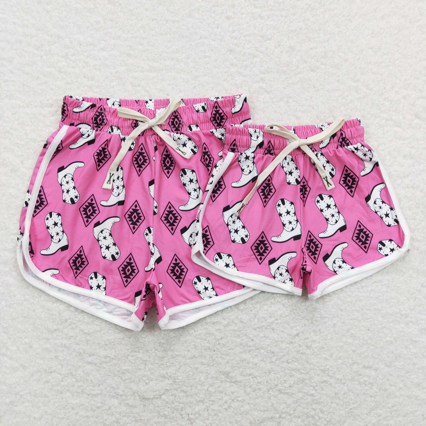 SS0126 Girls Pink Boots Summer Shorts (Shipment from the US)