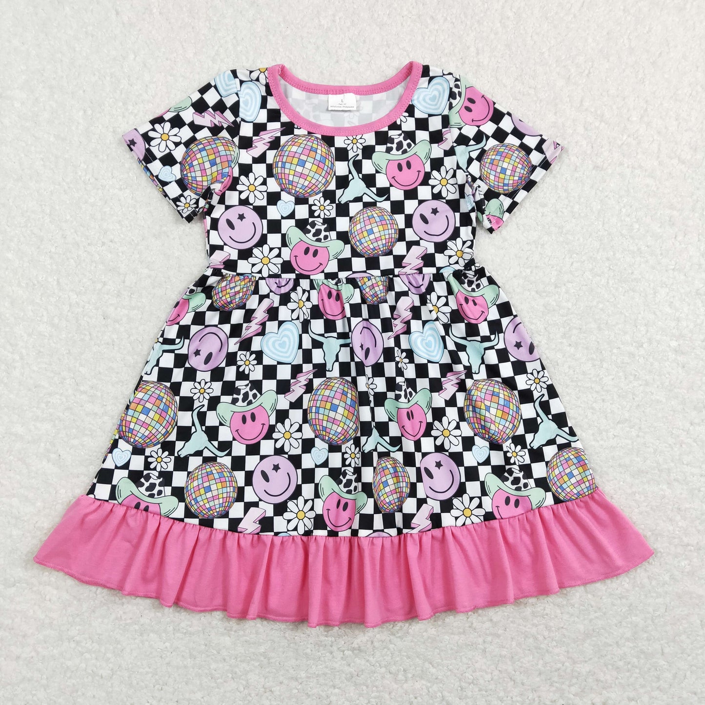 GSD0757 Girls Howdy Cow Dress