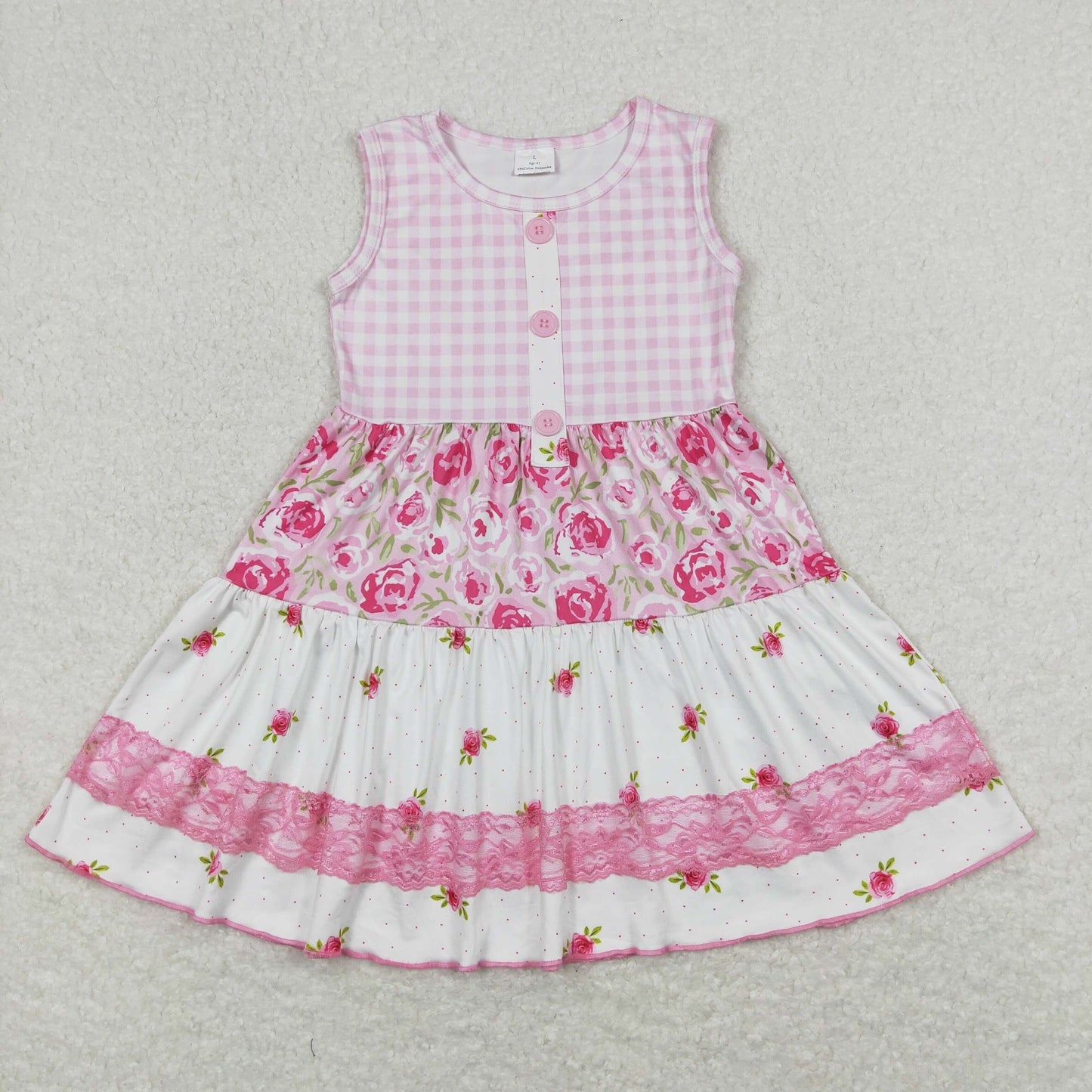 GSD0860 Girls Pink Floral Dress